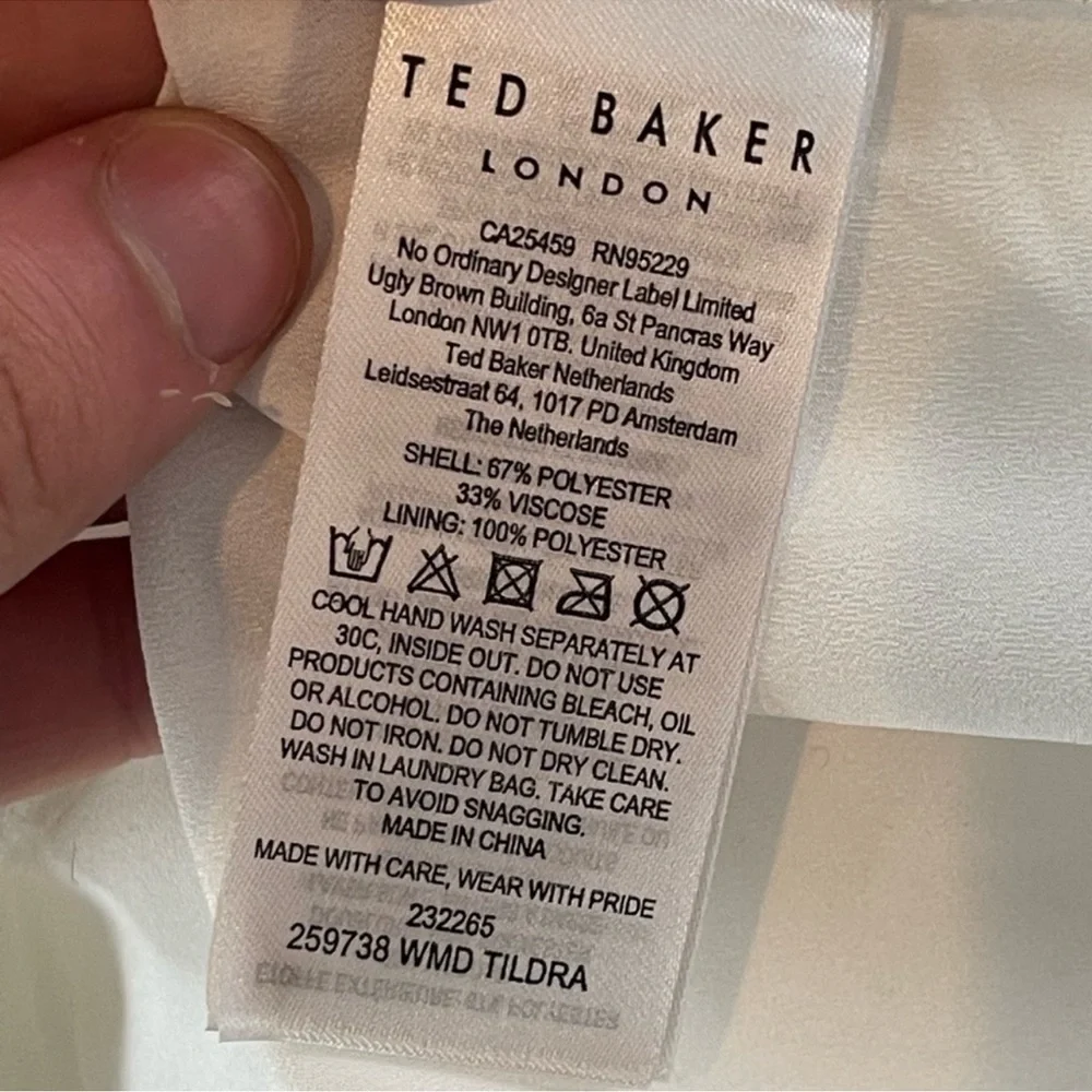 Ted baker London white tildra smoked fit and flare mini dress size large 10 nwt - Picture 11 of 11